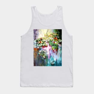Water mirror and water lilies with gold II Tank Top